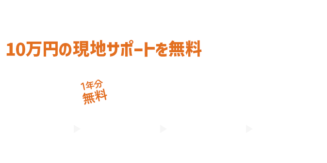 現地サポートが無料