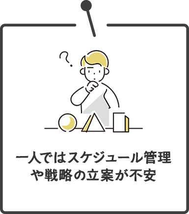 一人ではスケジュール管理や戦略の立案が不安